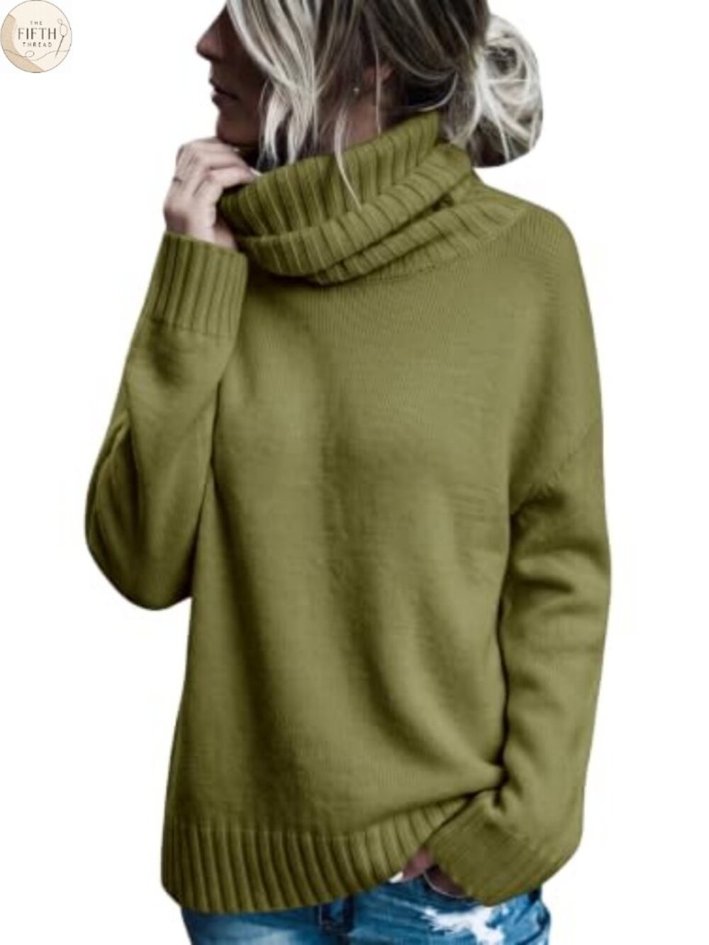 Oversized Turtleneck Cable Knit Pullover Sweater Chunky Hip Length